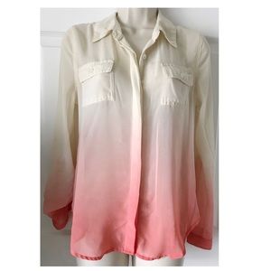 Pink ombré women’s button down blouse
